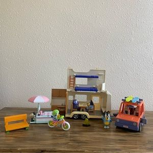 Bluey toy bundle camper van car bingo bicycle ice cream stand